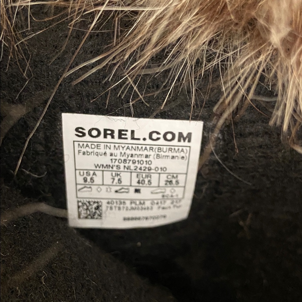 NWT Sorel Black Waterproof Winter Boots with Fur Trim - Picture 5 of 6